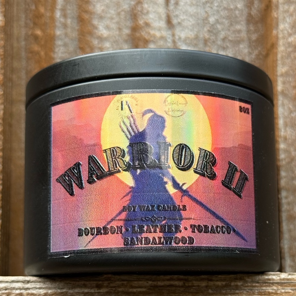 Warrior II Soy Wax Candle - Proceeds to Men’s Cancer & Mental Health Research - Picture 6 of 7